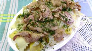 Рецепт Бешбармака с мясом индейки по-русски