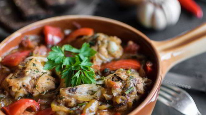 Рецепт чахохбили из курицы с яйцами