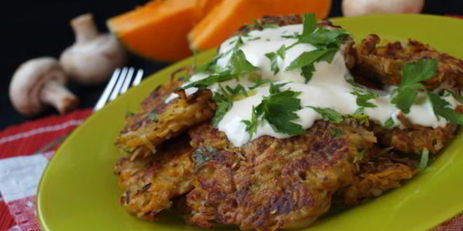 Рецепт Драников из тыквы и картофеля с шампиньонами