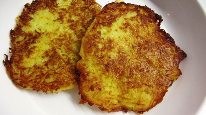 Рецепт драников с луком и салом