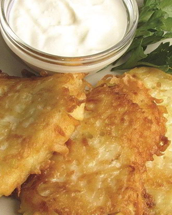 Рецепт драников с луком и салом