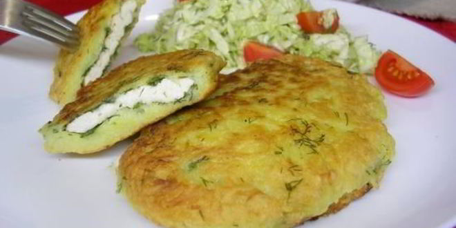 Рецепт Драников с начинкой из курицы