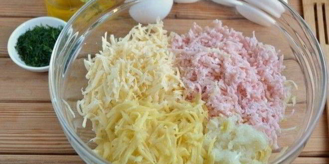 Рецепт драников с ветчиной с сырком