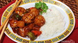 Рецепт Фрикаделек из курицы в чили соусе с овощами