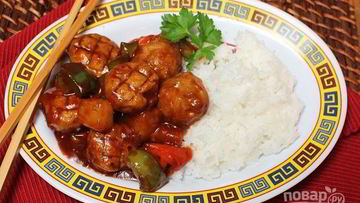 Рецепт Фрикаделек из курицы в чили соусе с овощами