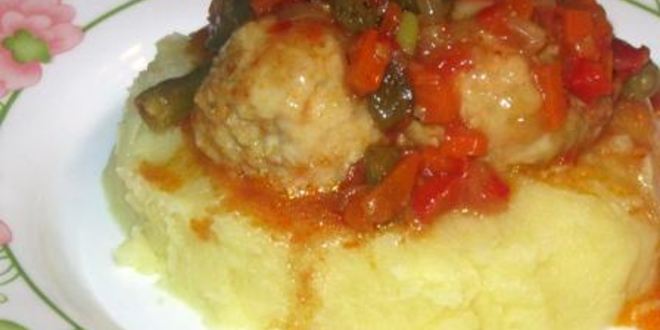 Рецепт Фрикаделек с овощами в кисло-сладком соусе