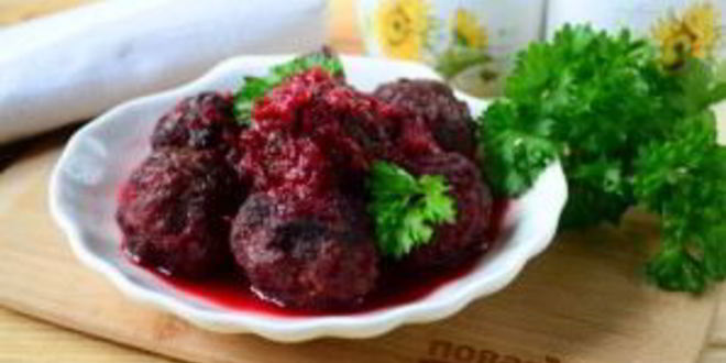 Рецепт фрикаделек с вишневым соусом