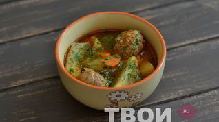 Рецепт Картофеля в томатном соусе с фрикадельками