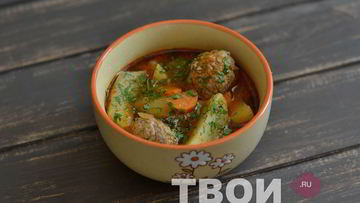 Рецепт Картофеля в томатном соусе с фрикадельками