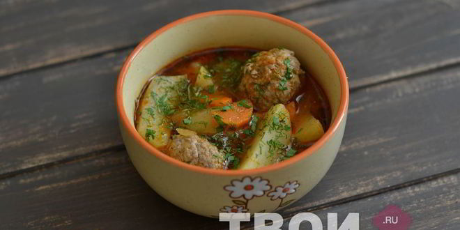 Рецепт Картофеля в томатном соусе с фрикадельками