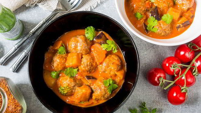 Рецепт красного карри с фрикадельками