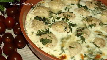 Рецепт Куриных фрикаделек, запеченных в сливках