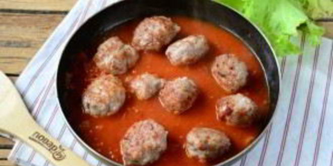 Рецепт пасты в томате с фрикадельками