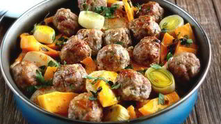 Рецепт Сливочной тыквы с фрикадельками