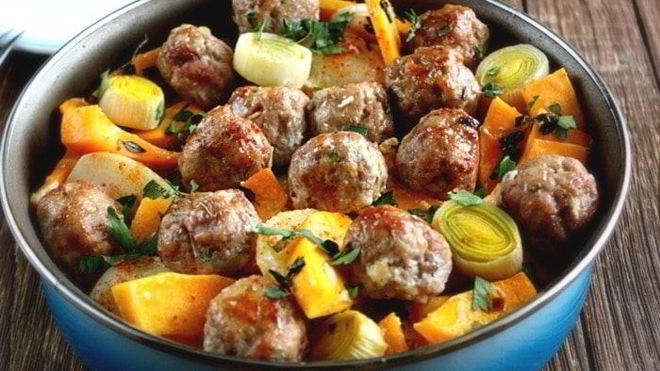 Рецепт сливочной тыквы с фрикадельками