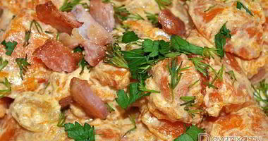 Рецепт Гарнира из тыквы со сметаной к мясу