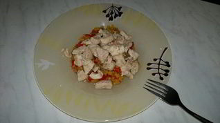 Рецепт Чечевицы с сладким перцем и чесноком и куриная грудка с зирой и кориандром