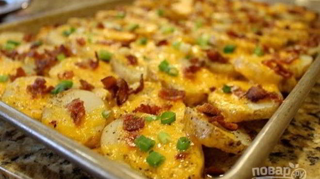 Рецепт картофеля с беконом под сыром