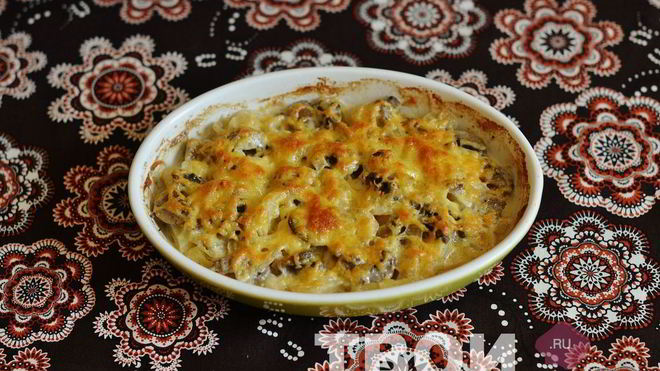 Рецепт картофеля с грибами в духовке