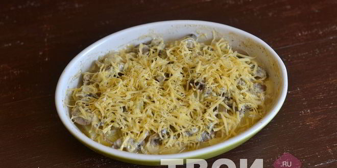 Рецепт картофеля с грибами в духовке