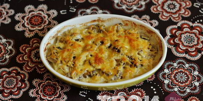 Рецепт картофеля с грибами в духовке