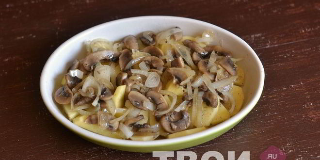Рецепт картофеля с грибами в духовке