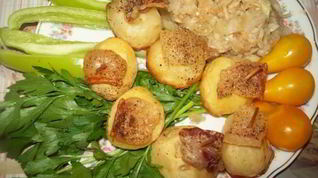 Рецепт Картофеля в духовке с салом
