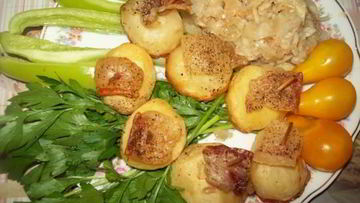 Рецепт Картофеля в духовке с салом