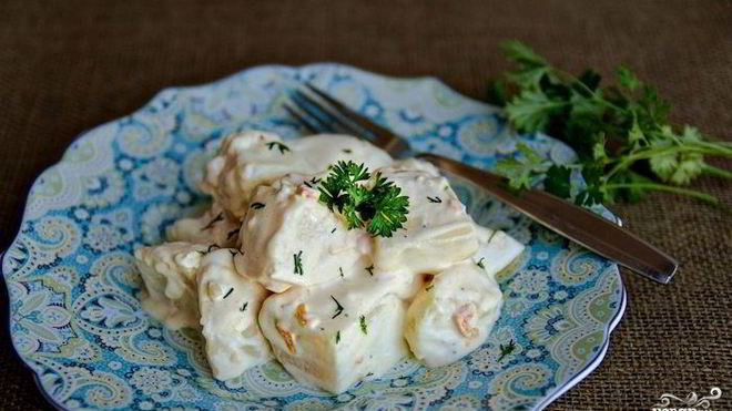 Рецепт картофеля в соусе альфредо