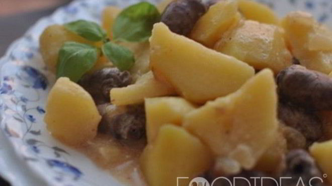 Рецепт картошки с куриными сердечками в мультиварке