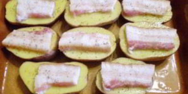 Рецепт картошки с салом в духовке кораблики