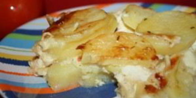 Рецепт картошки в духовке со сливками и сыром