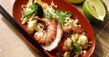 Рецепт Риса с креветками и овощами