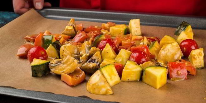 Рецепт риса с запеченными овощами