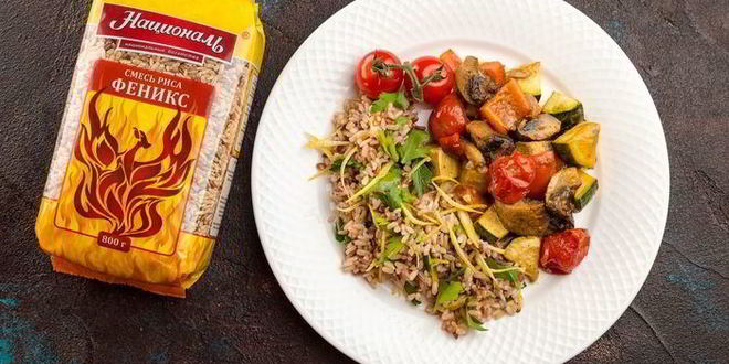 Рецепт риса с запеченными овощами