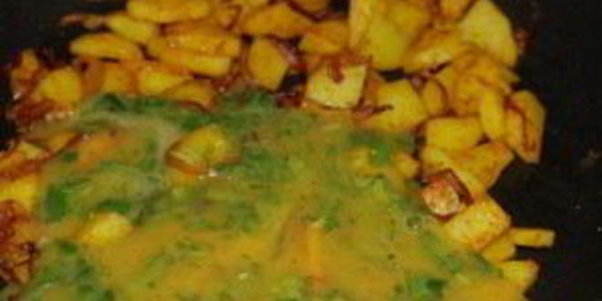 Рецепт жареной картошки с яйцом и луком