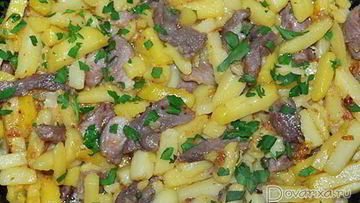 Рецепт Жареного картофеля с мясом
