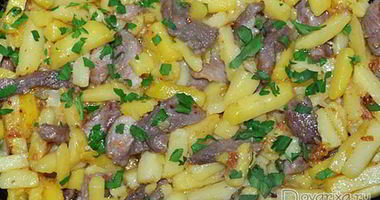 Рецепт Жареного картофеля с мясом