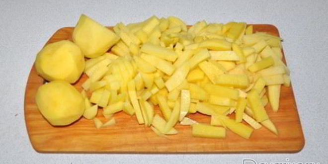 Рецепт жареного картофеля с мясом