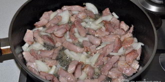 Рецепт жареного картофеля с мясом