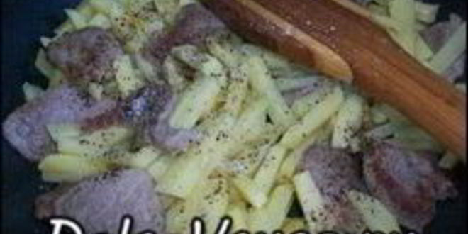 Рецепт жареного картофеля со свиной вырезкой