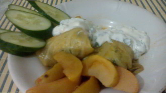 Рецепт голубцов с айвой и яблоком