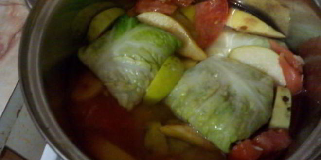 Рецепт голубцов с айвой и яблоком