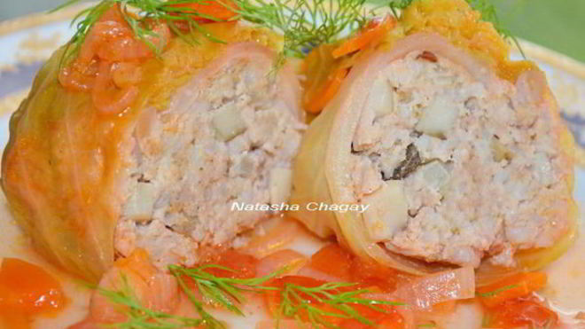 Рецепт голубцов с мясом, рисом и грибами