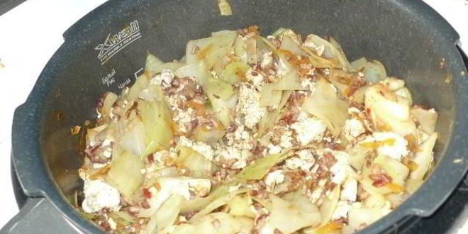 Рецепт ленивых голубцов с куриным фаршем в мультиварке
