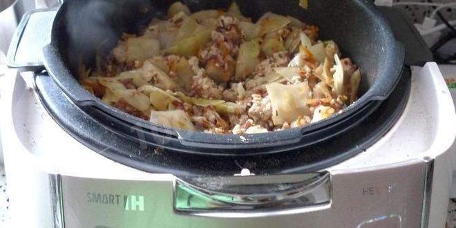 Рецепт ленивых голубцов с куриным фаршем в мультиварке