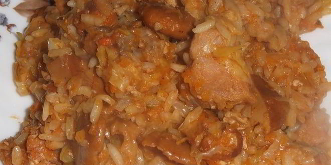 Рецепт Ленивых голубцов с лисичками и гузками индейки