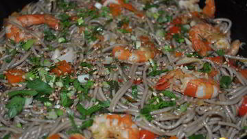 Рецепт Гречневой лапши с морепродуктами