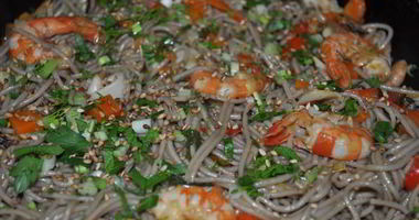 Рецепт Гречневой лапши с морепродуктами