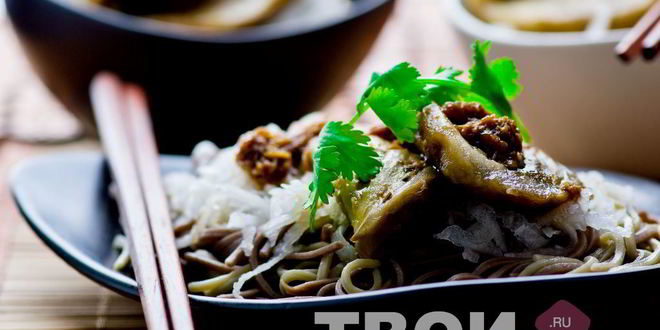 Рецепт гречневой лапши с овощами